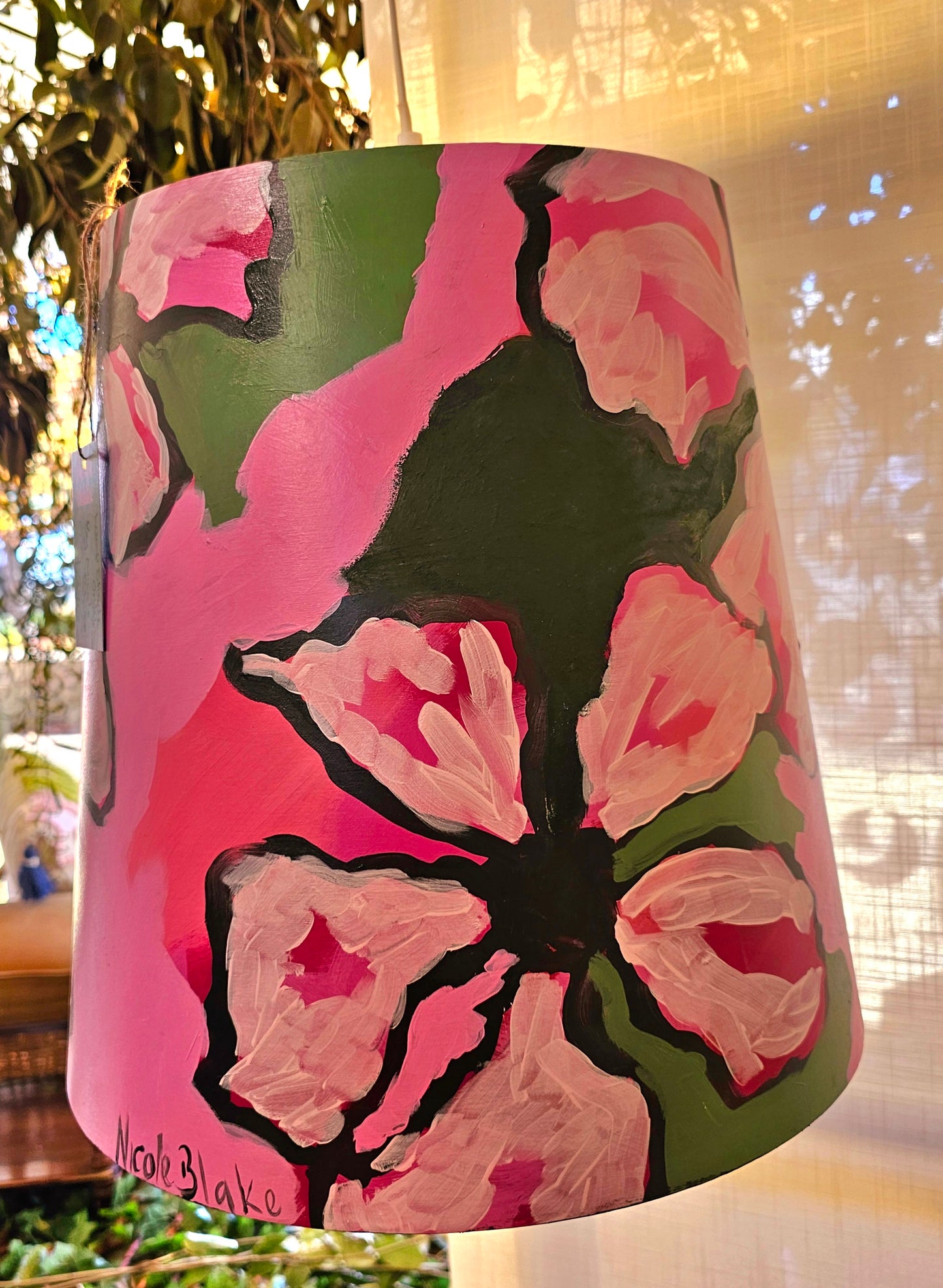 Halle Floral Lampshade by Artist Nicole Blake