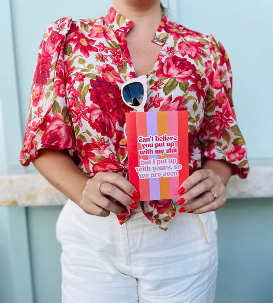 Put up with my shit - Someone Special Orange and Red Greeting Card