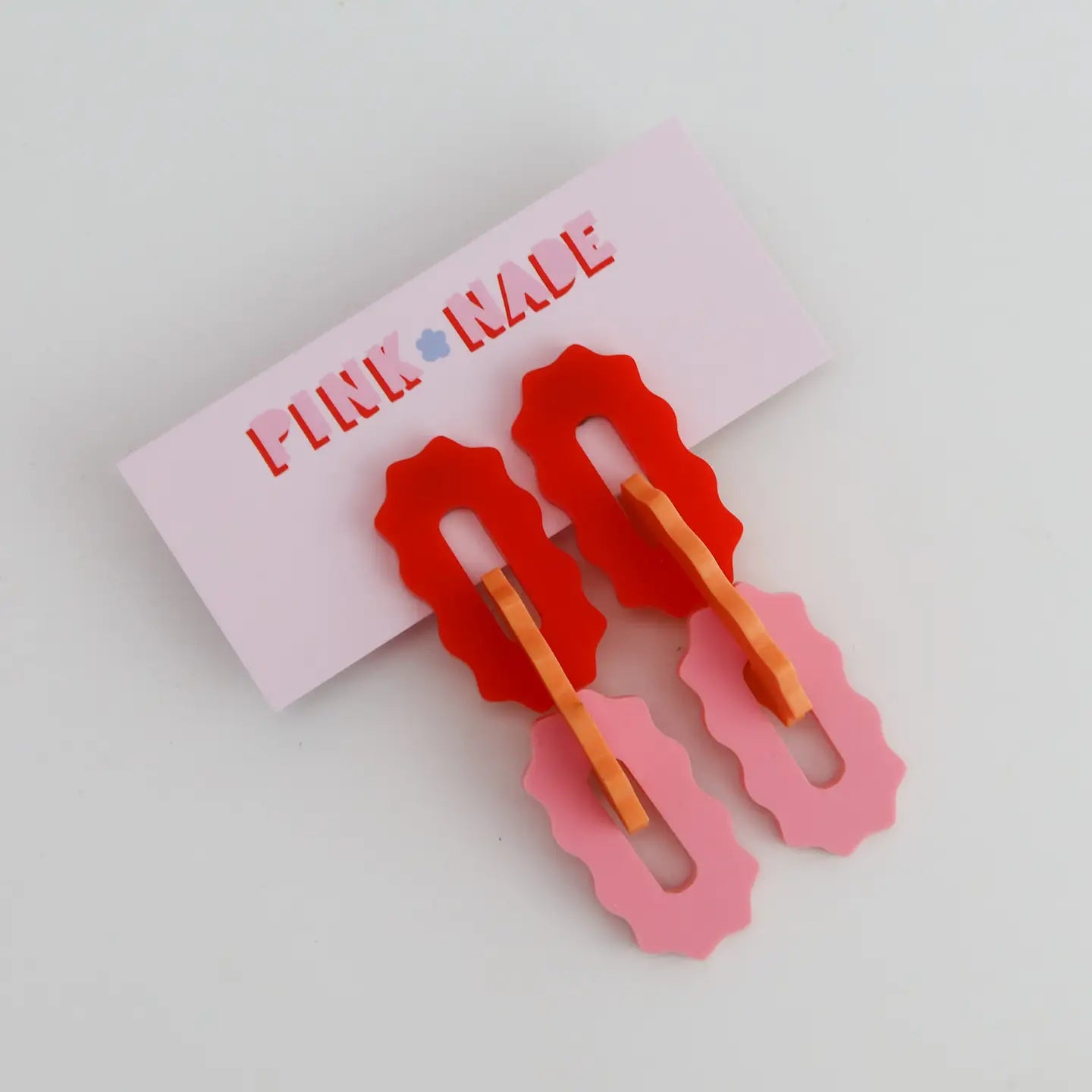 'Jenna' Dangle Red / Orange / Candy Pink