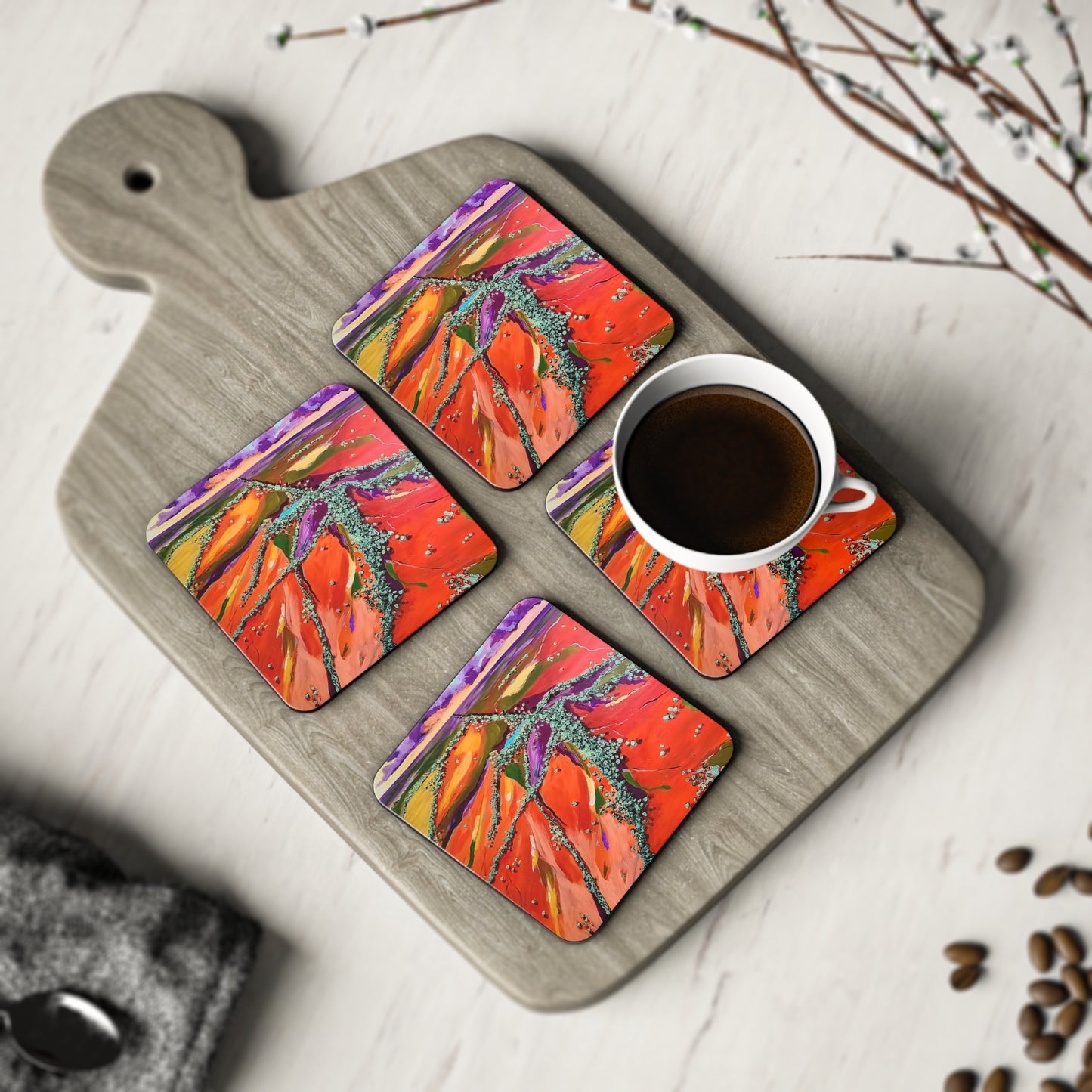 "Red Earth" Coasters By Nicole Blake