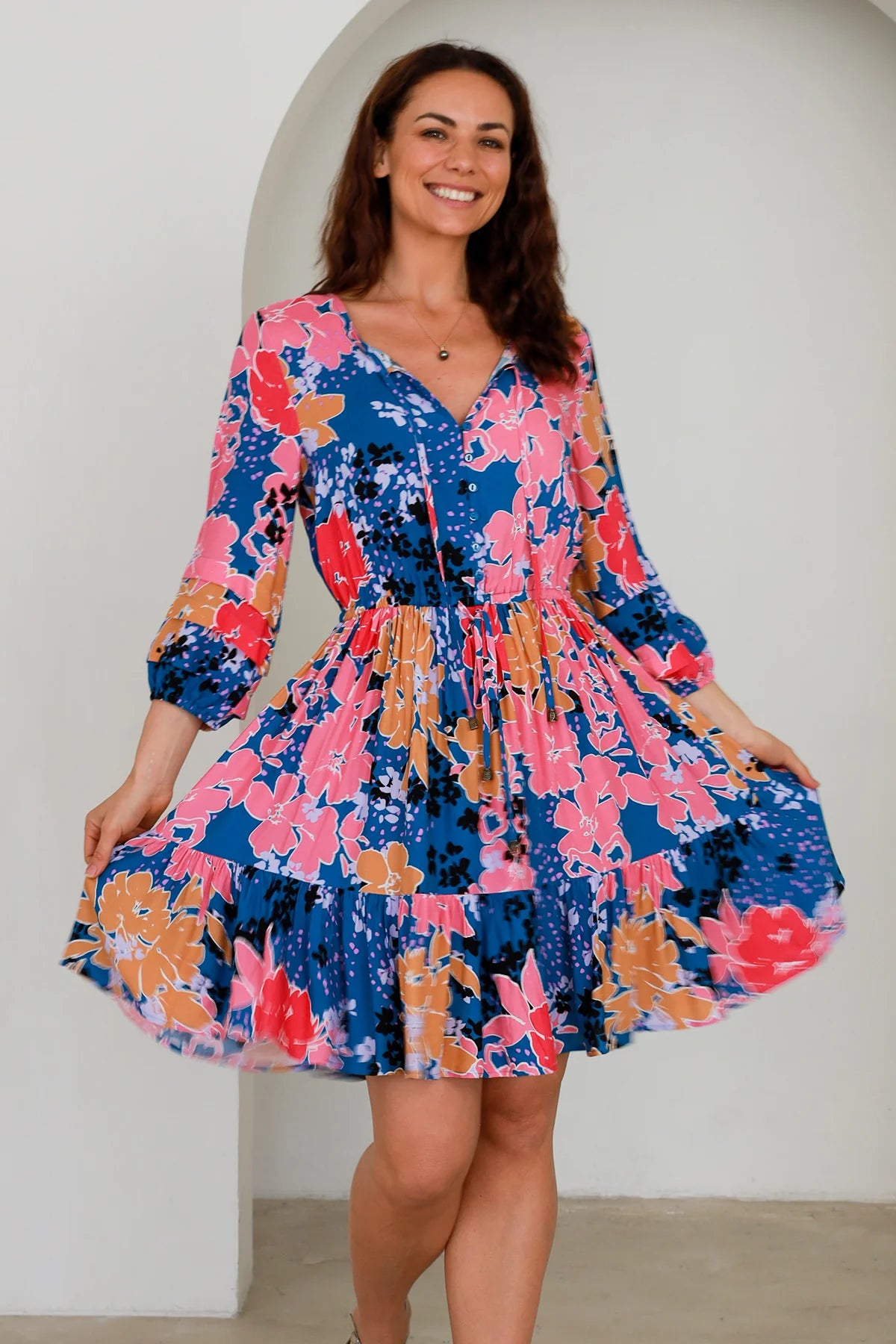 Greta V-Neck Mini Dress