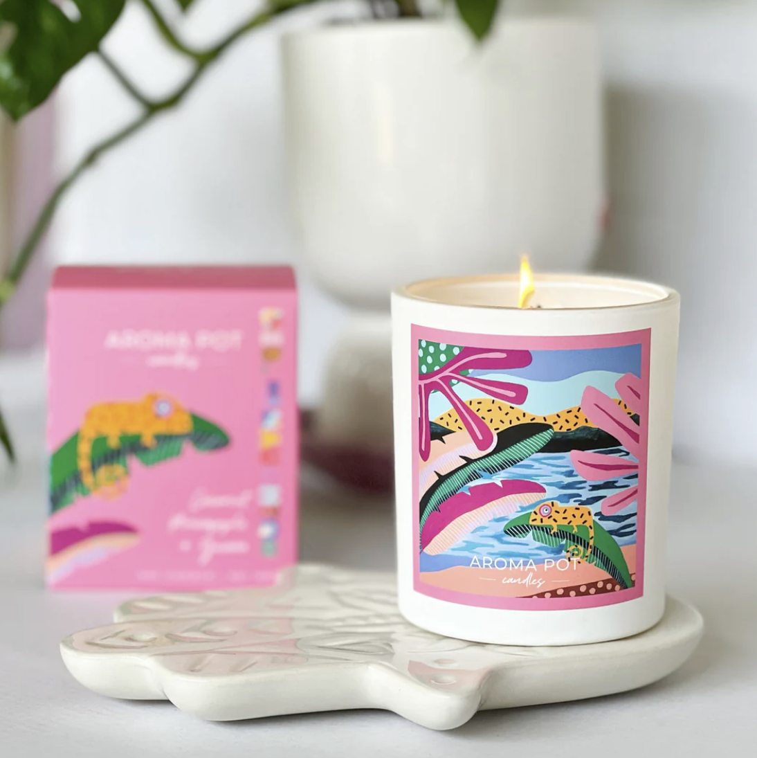 Deb McNaughton artist soy candle | Coconut Pineapple + Guava | 50+hrs