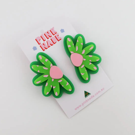 'Ella' Green Pink Spot Earrings