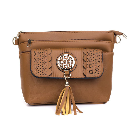 Ava Caramel Crossbody Bag