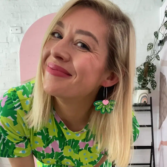 'Ella' Green / Green Pink Spot / Pink