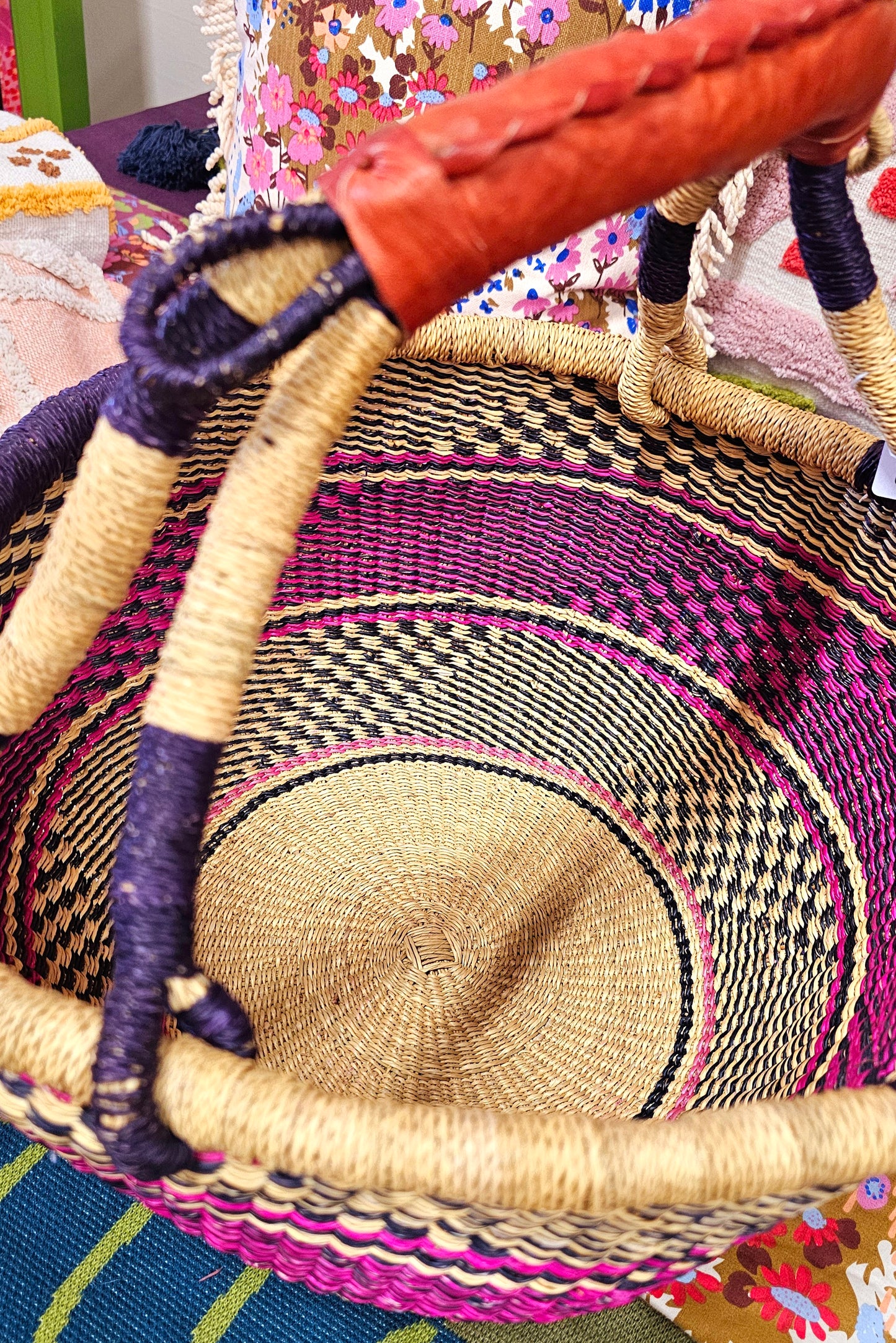 Large Round Bolga Basket