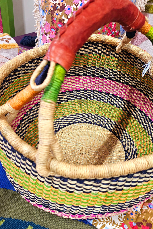 Large Round Bolga Basket