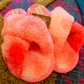 Womens Pink Fluffy Slippers