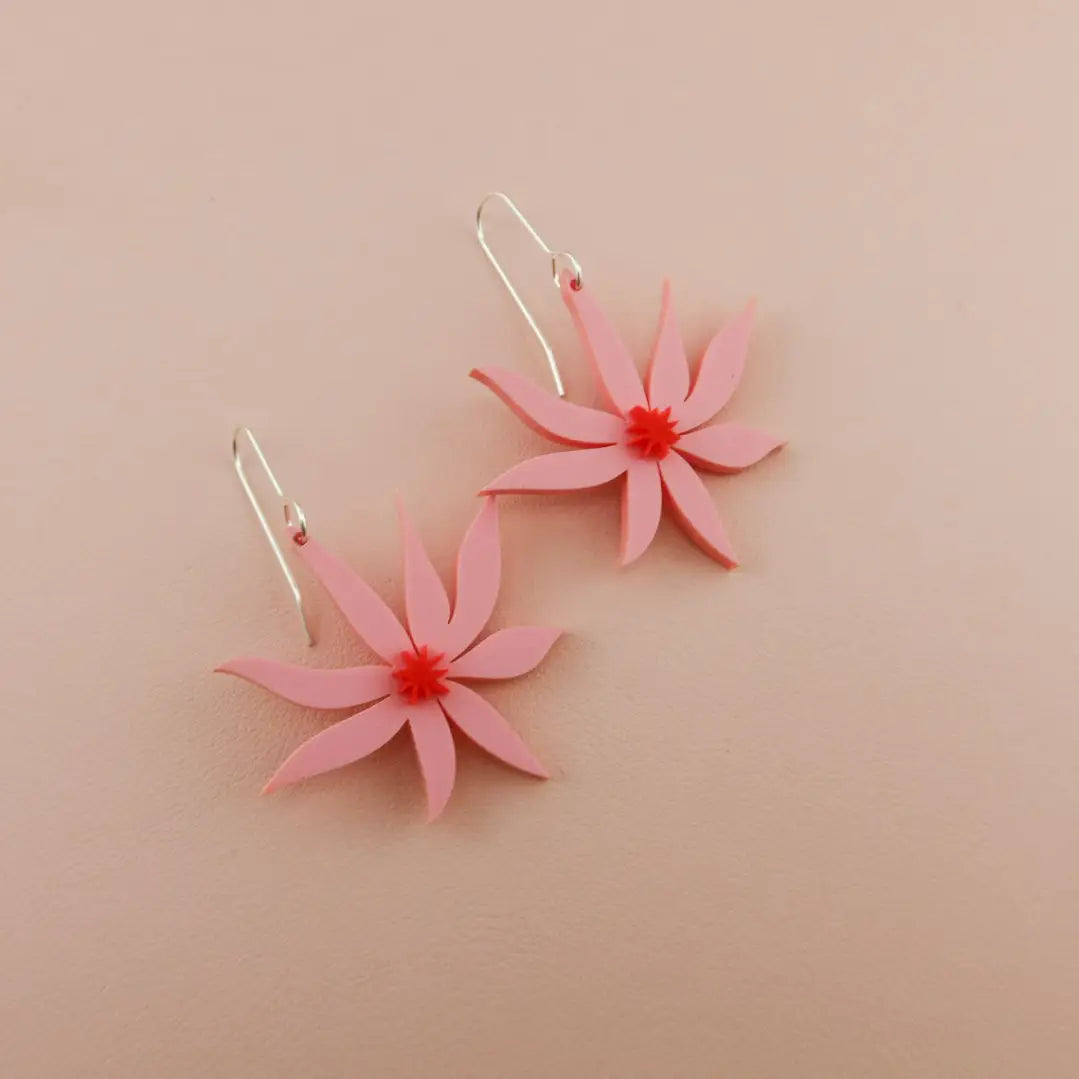 Daisy Floral Mural Dangle Earrings