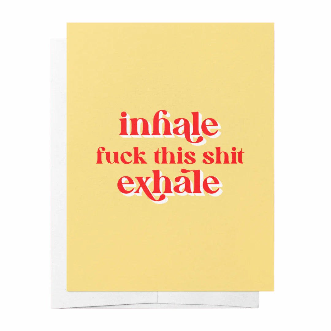 Inhale, Exhale - Yellow Life Events Greeting Card