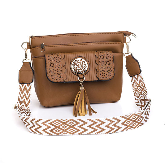 Ava Caramel Crossbody Bag