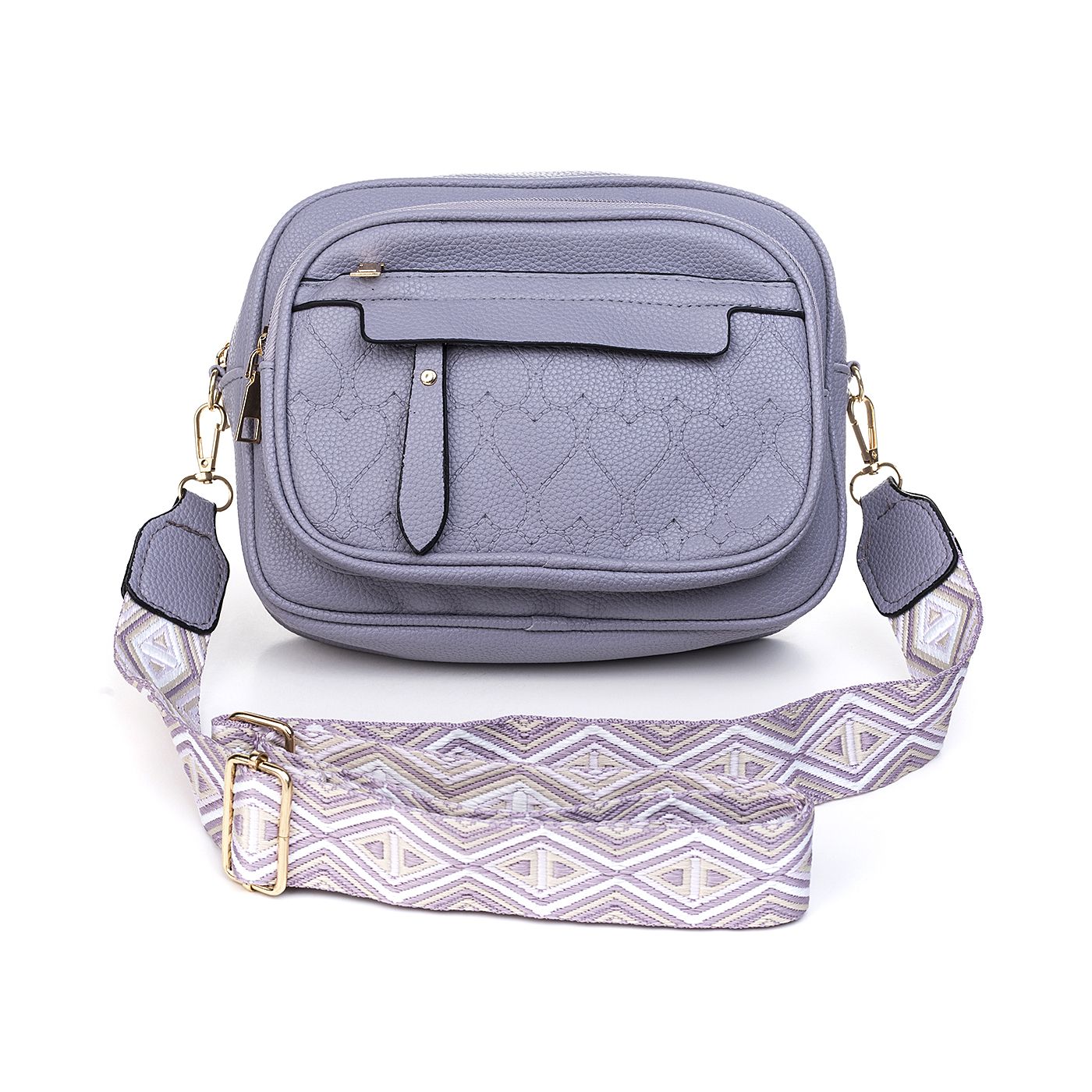 Lilac Heart Crossbody Bag