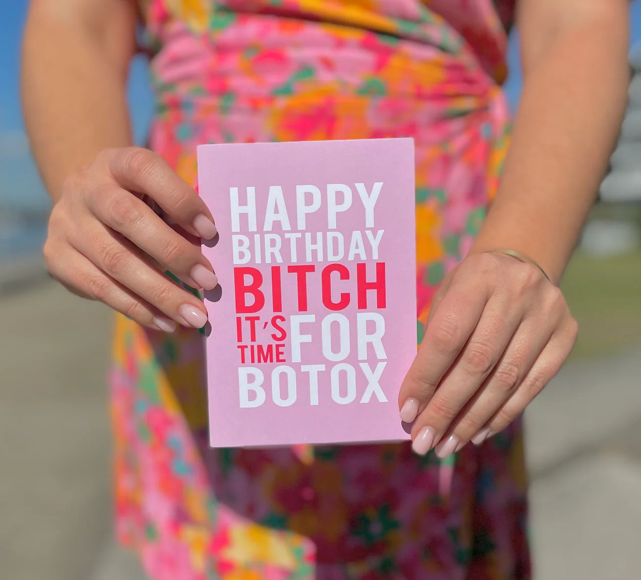 Botox - Pink & Red Birthday Greeting Card