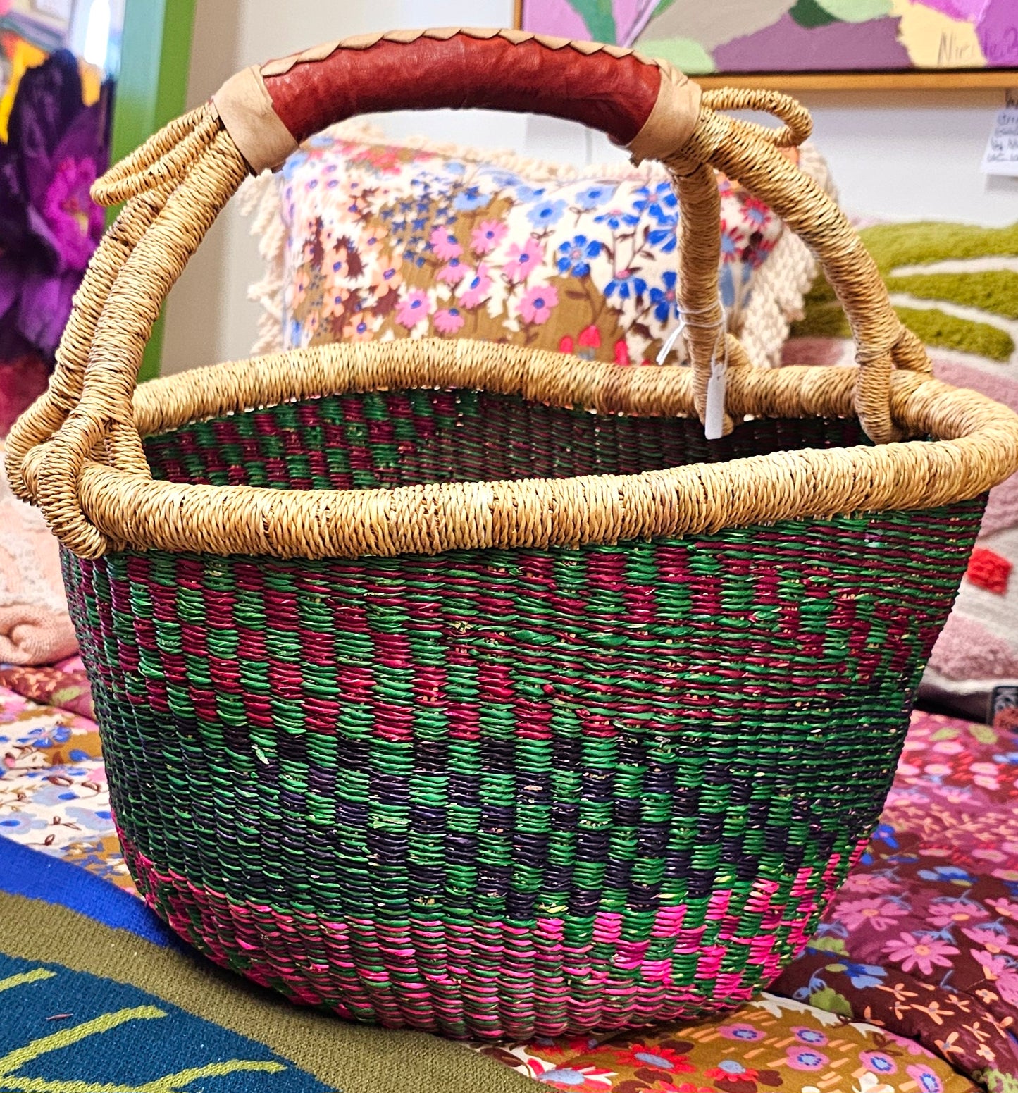 Large Round Bolga Basket