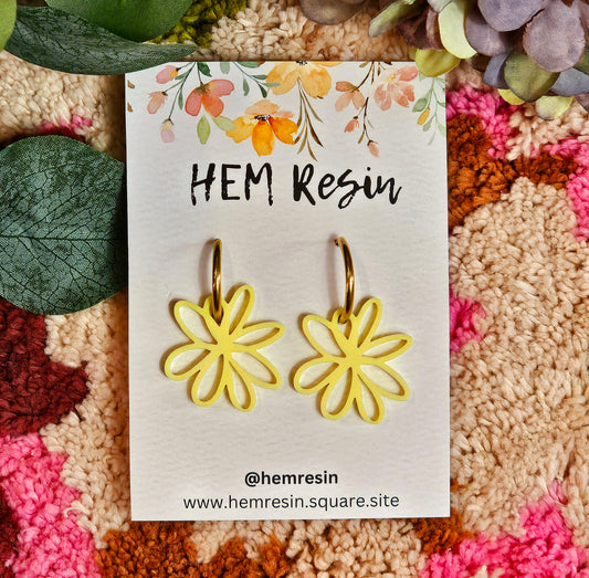 Yellow Flower Earrings