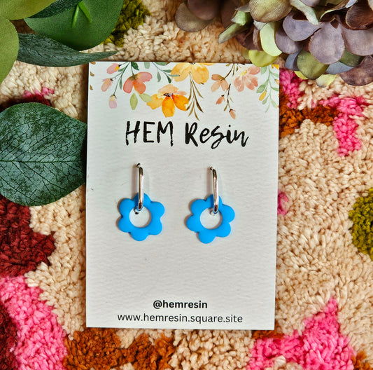 Blue Flower Earrings