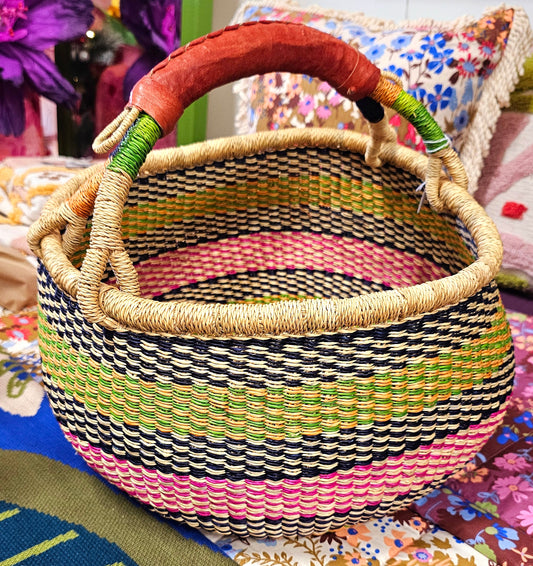 Large Round Bolga Basket