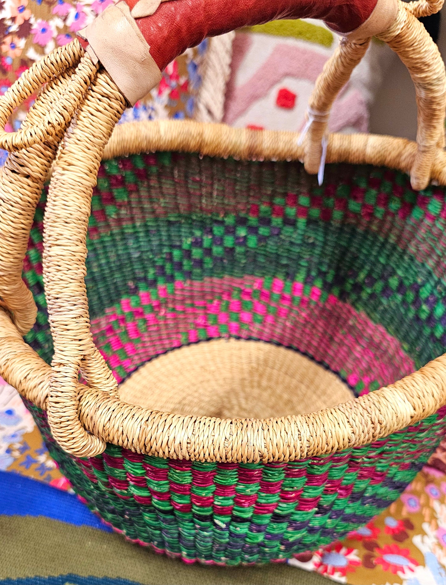 Large Round Bolga Basket